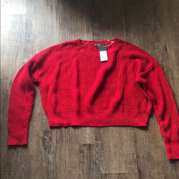 wild fable Sweaters - Red knit cropped sweater